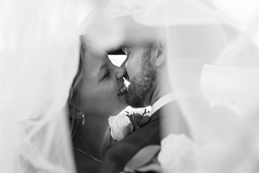 Bride and Groom Rustic Barn Wedding