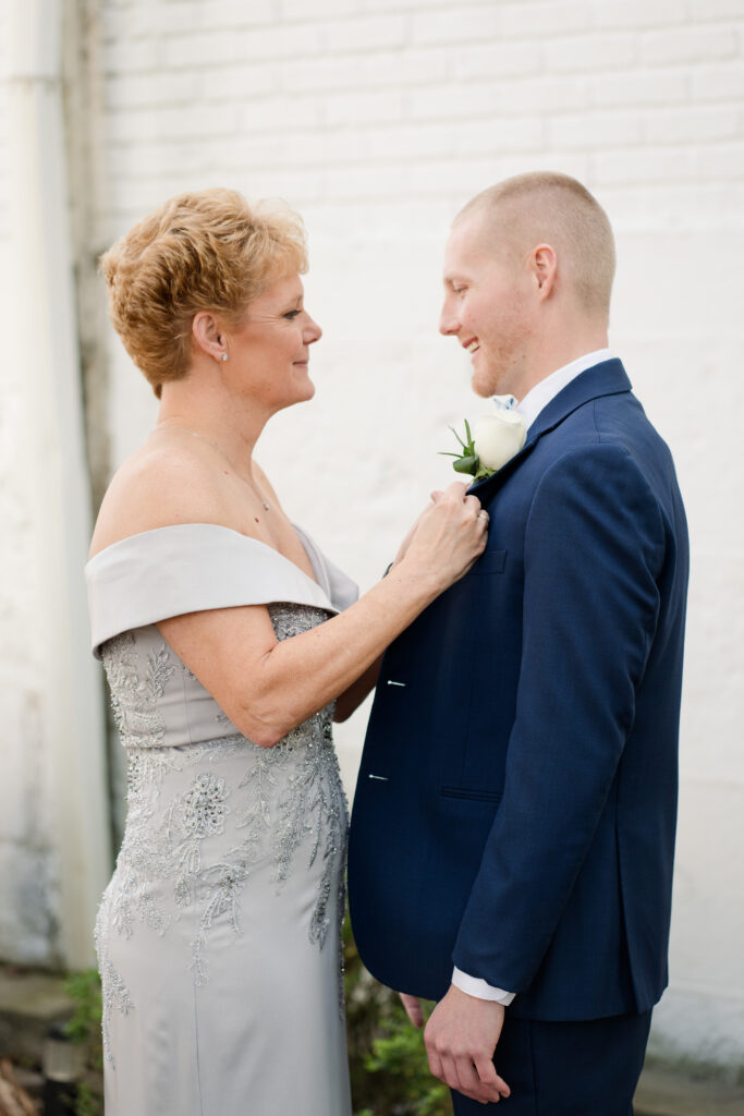mom and groom spring wedding