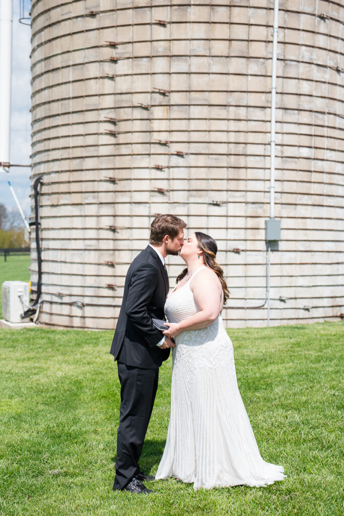First Look The Venue at Evan's Orchard Wedding