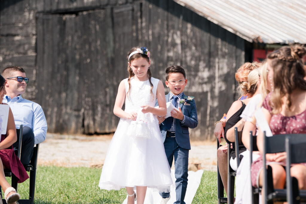 Kentucky wedding flower girl and ring bearer