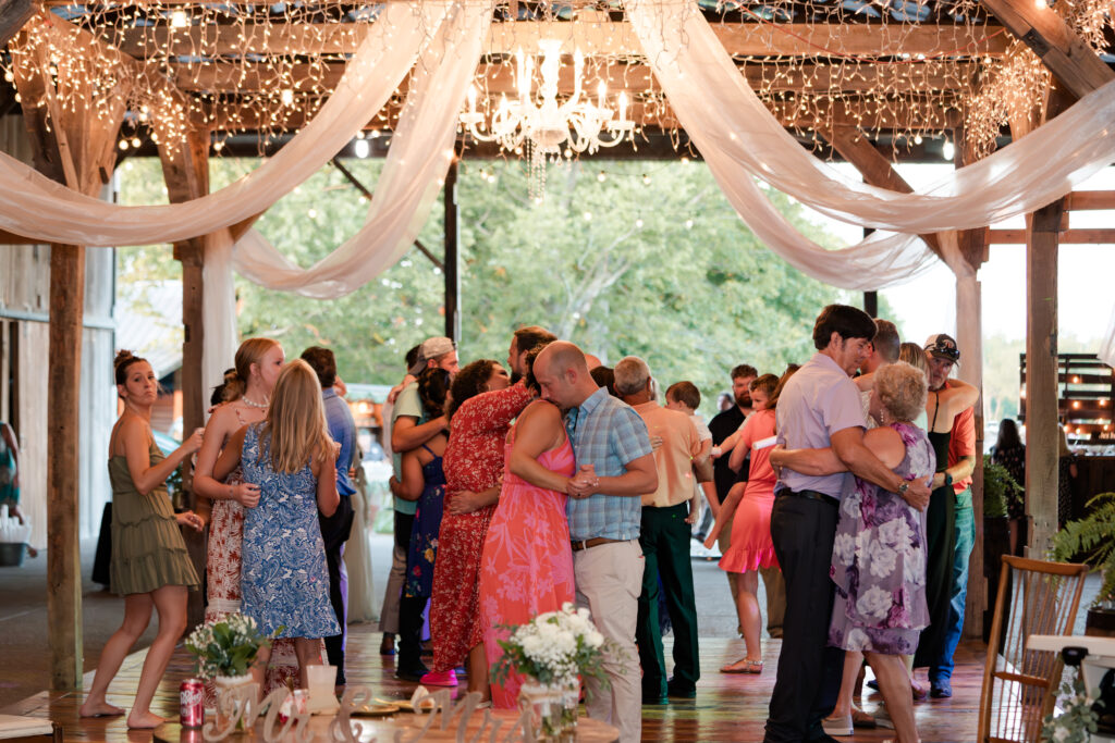 summer barn wedding dance floor