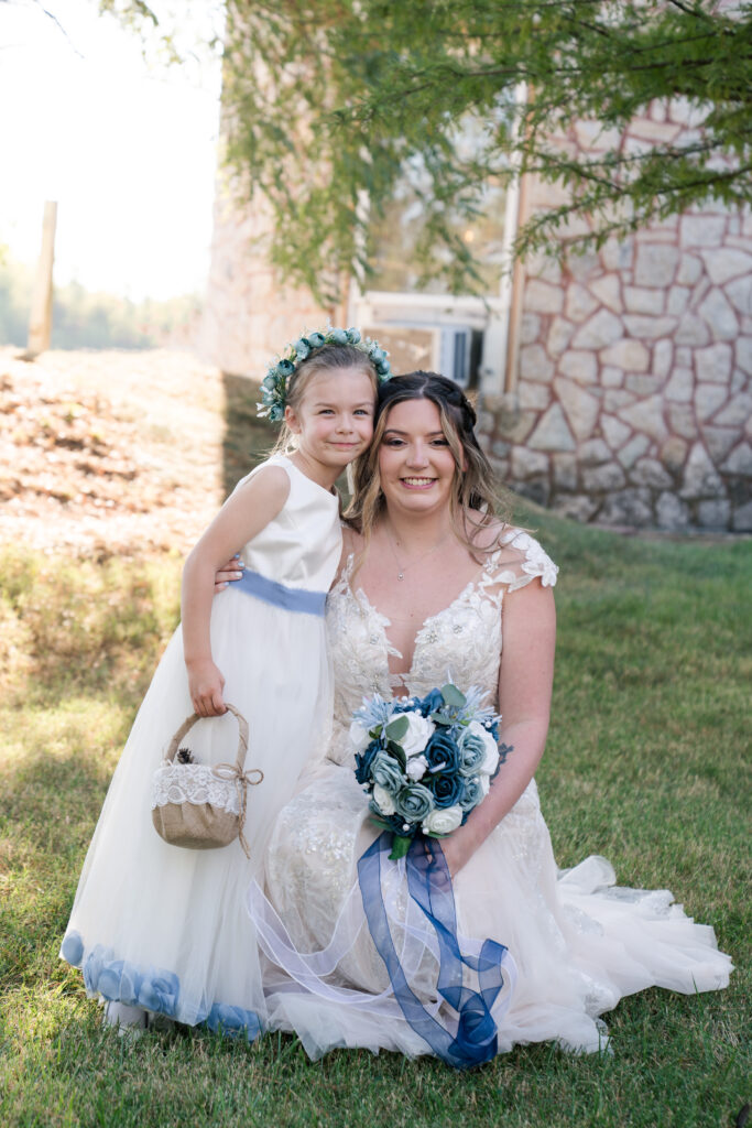 Southern Indiana Wedding Bride and Flower Girl