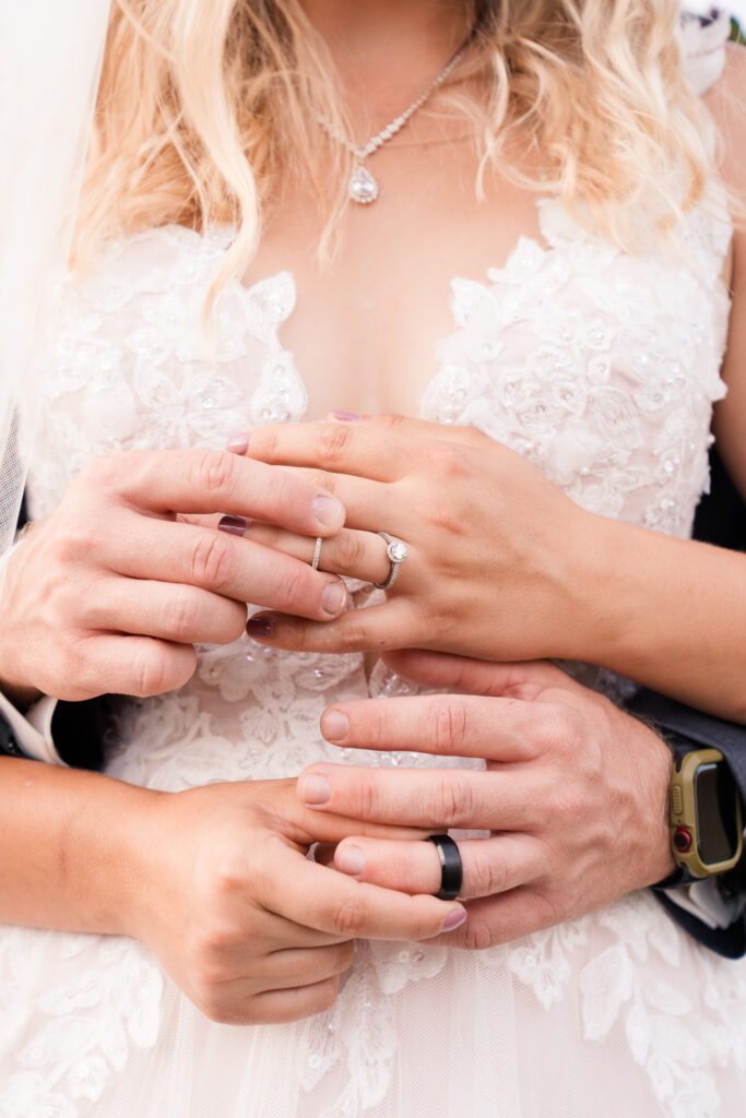 Rustic Barn Wedding Close Up Rings