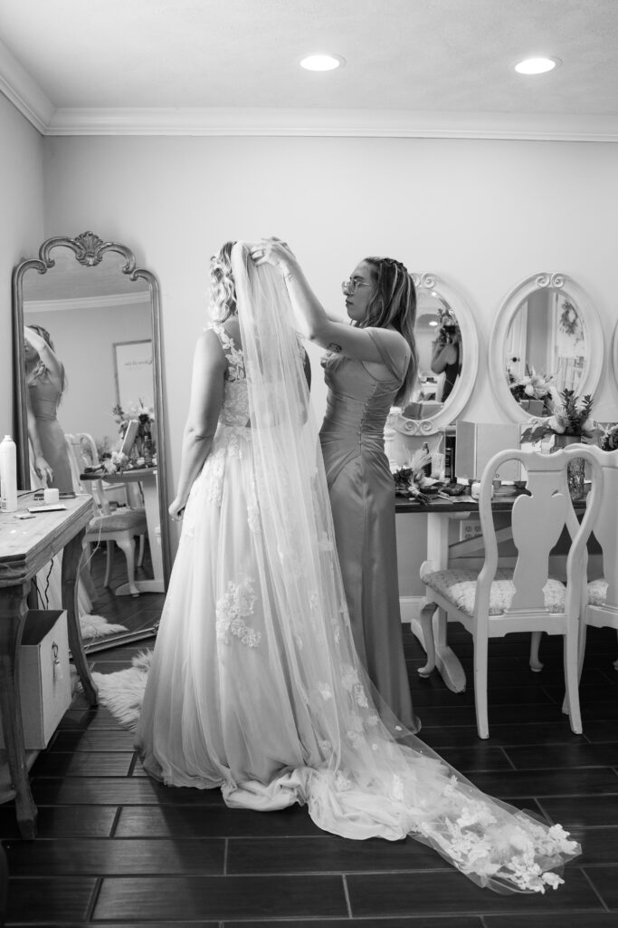 Rustic Barn Wedding Bride Getting Ready