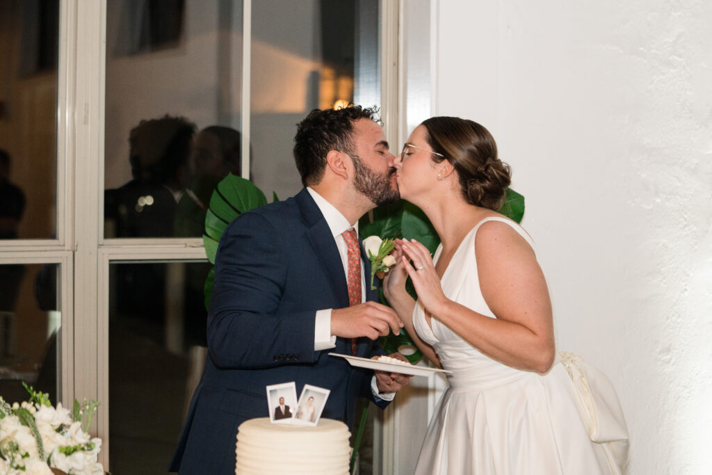 Intimate Backyard Ceremony Cake Cutting