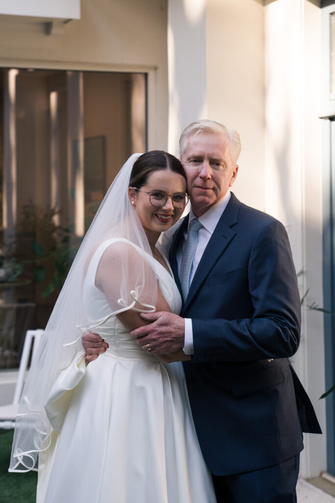 Intimate Backyard Ceremony Father First Look