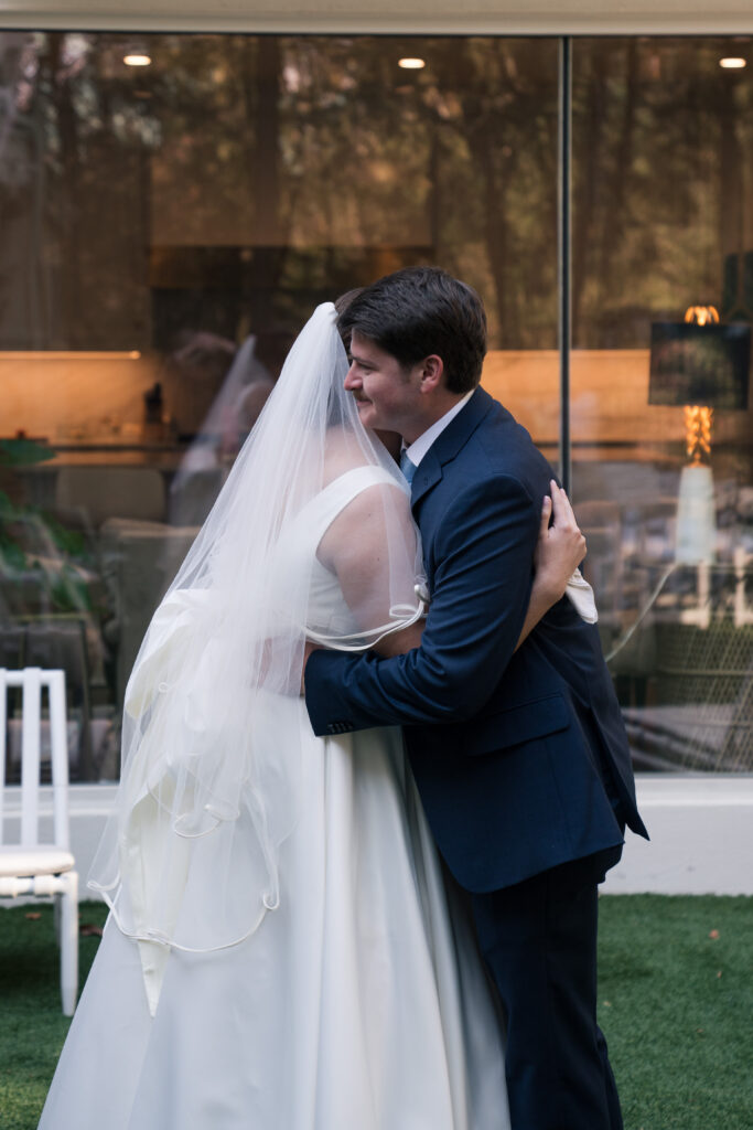 Intimate Backyard Ceremony Brother First Look