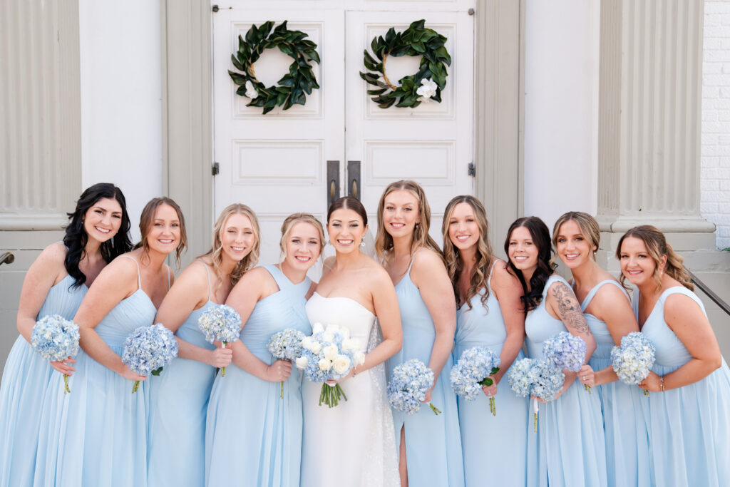 Bridal party spring wedding