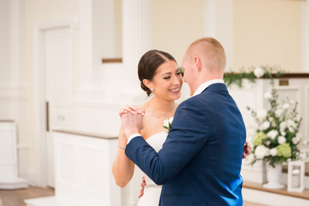 bride and groom first dance spring wedding